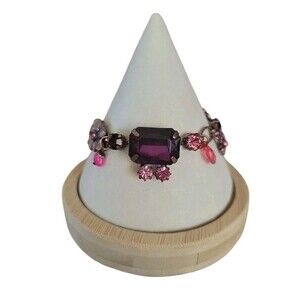 Vintage Y2K Convertible Charm Bracelet Anklet Coppertone Rhinestone Dangles VCLM